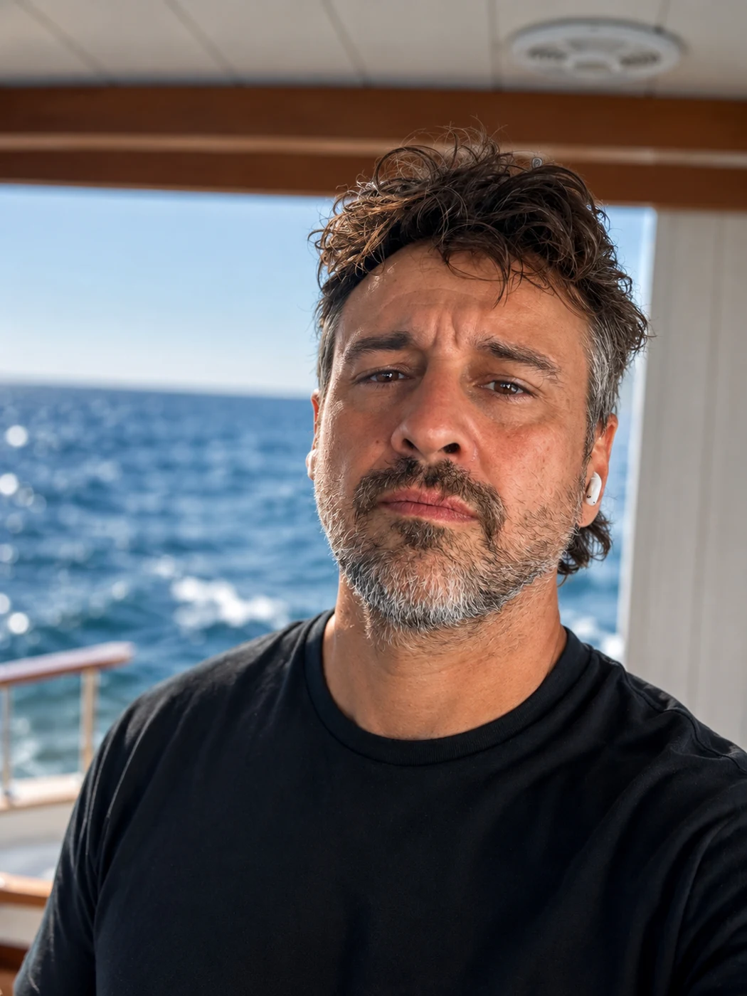 Martín Repetto a bordo del Alioth